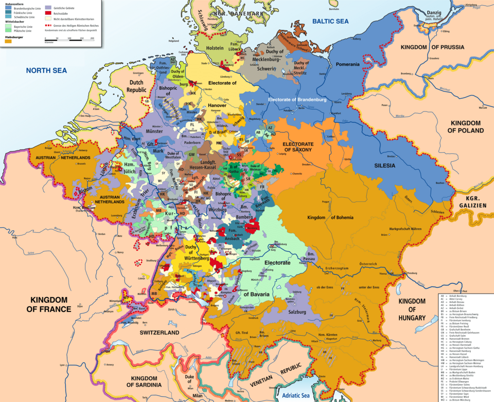 Karte des heiligen Römischen Reichs