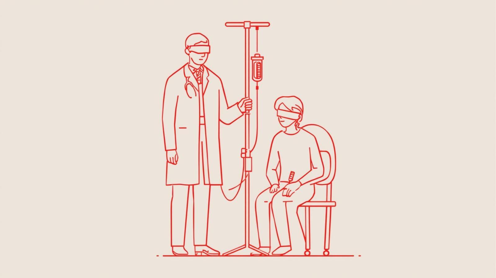 arzt patient mit verbundenen Augen RCT