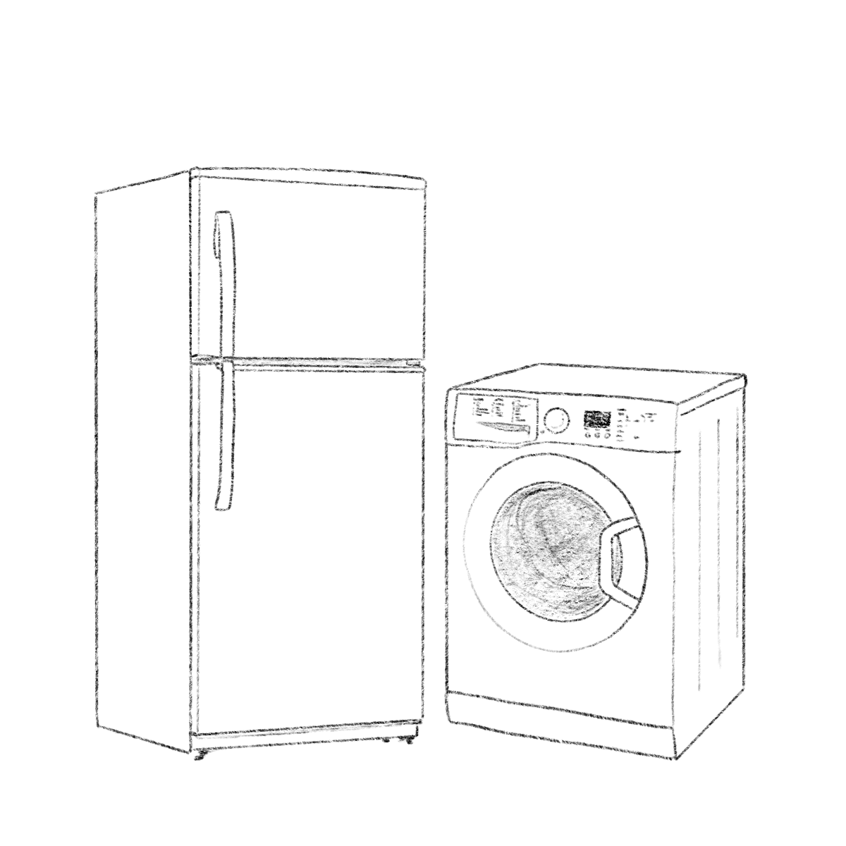 Waschmaschine und Kühlschrank