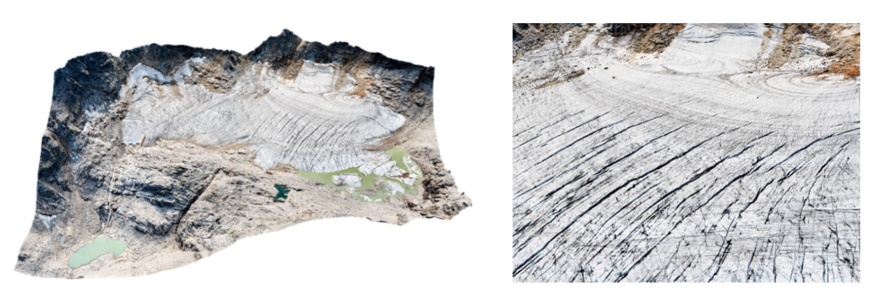 Modellansicht vom Gletscher Goldbergkaas