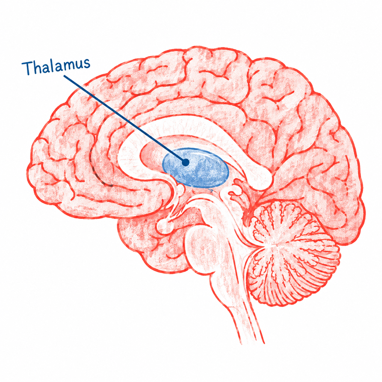 Thalamus im Gehirn, der bei Lobotomie behandelt wurde
